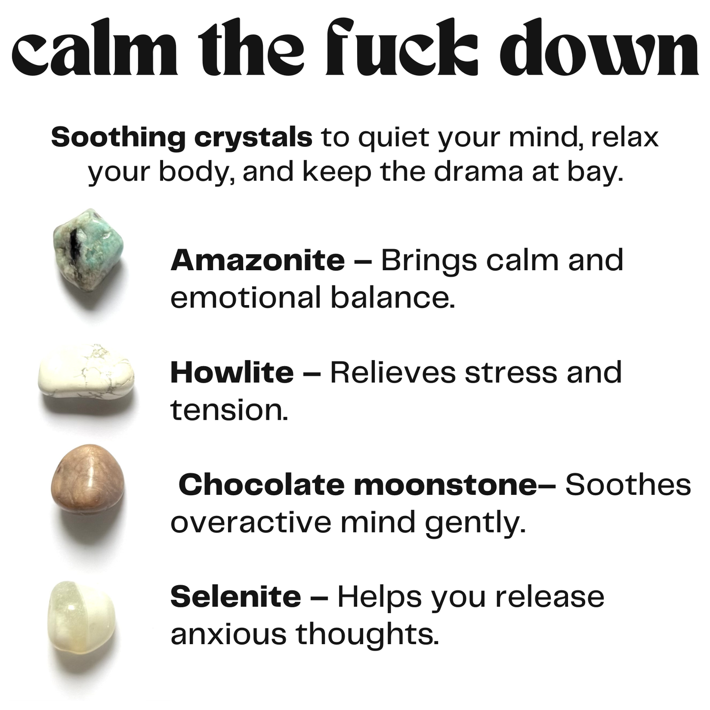 Calm the F down - crystals for relaxation - cheeky gift funny gift