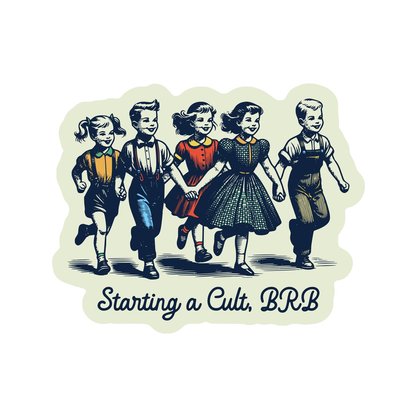 Creepy Kids Funny Retro Vintage High Quality Vinyl Sticker