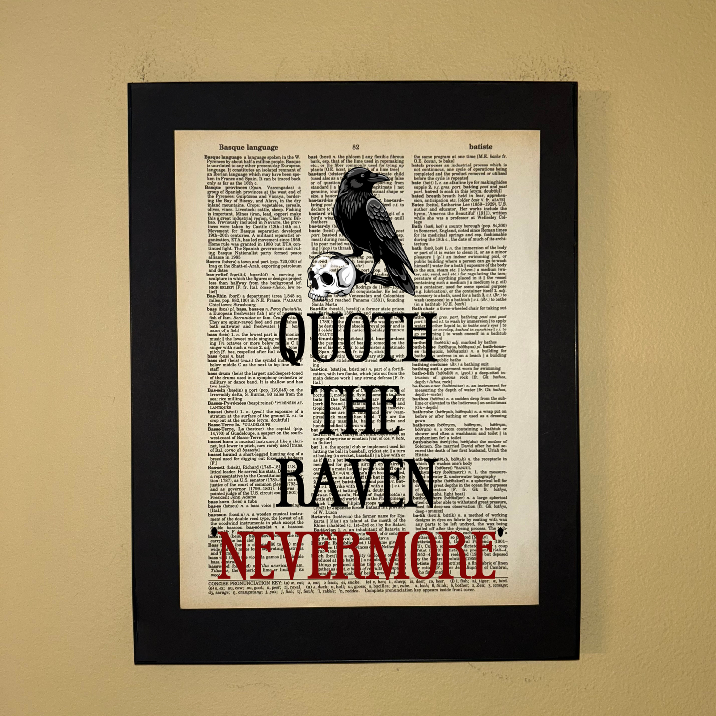 Quoth the Raven  | Dictionary Print | Book Art
