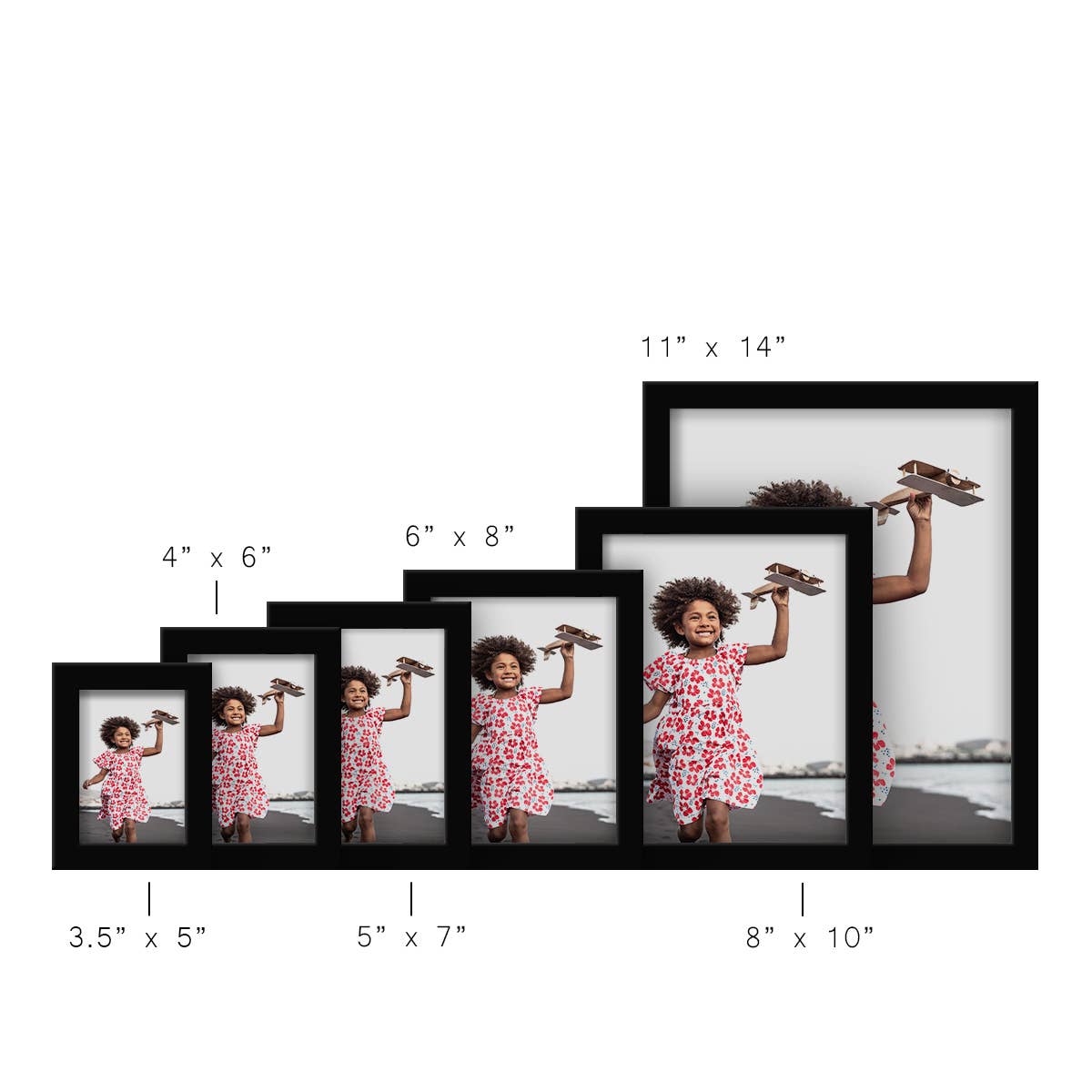 Photo Frame. Real Wood Modern Frame, Black