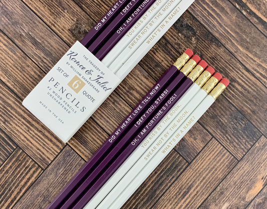 Romeo and Juliet Quote Pencils