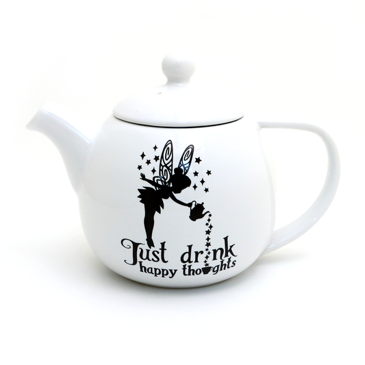 Just Drink Happy Thoughts Teapot, Tea for One