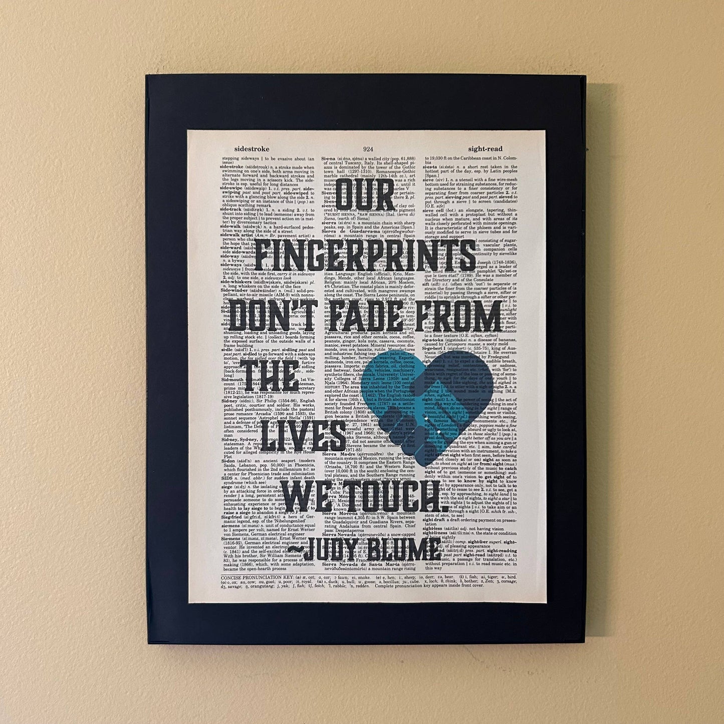 Our fingerprints | Dictionary Print | Vintage Book Art