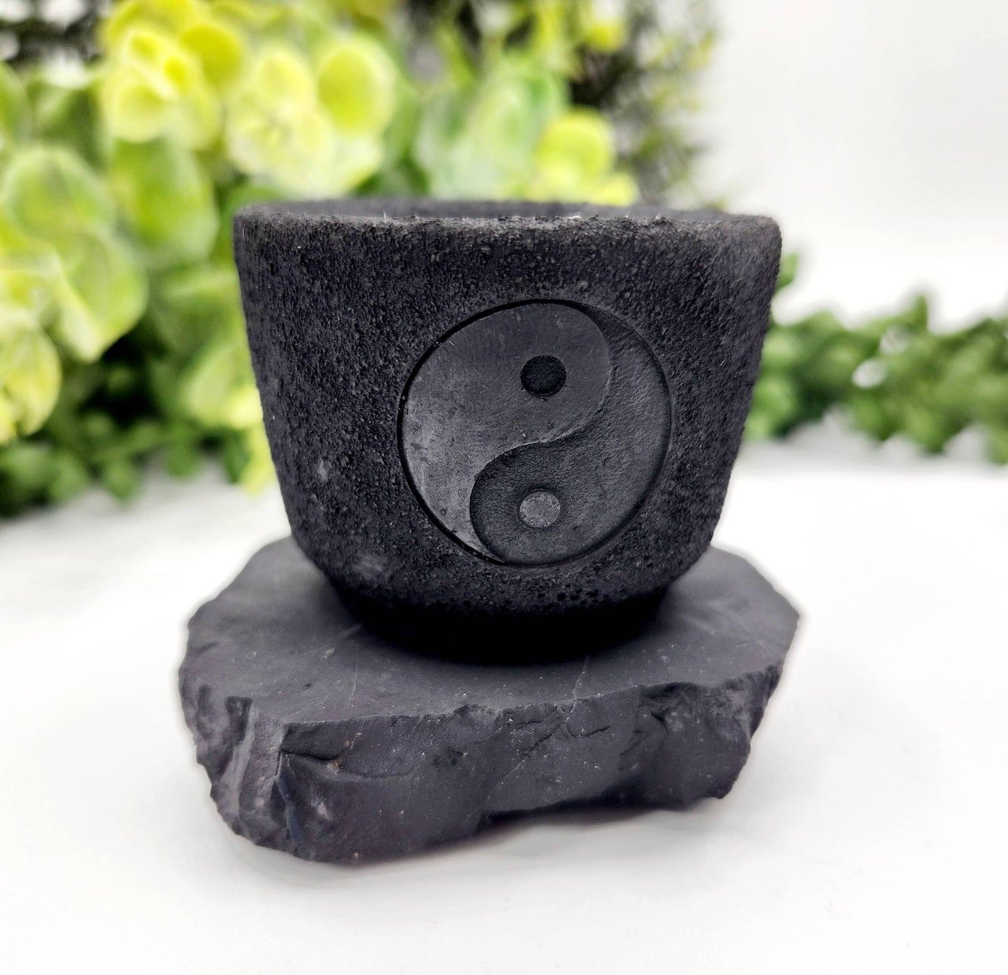 Shungite Figurine Candle Holder-Ying Yang-EMF  (6x5x5.5cm)