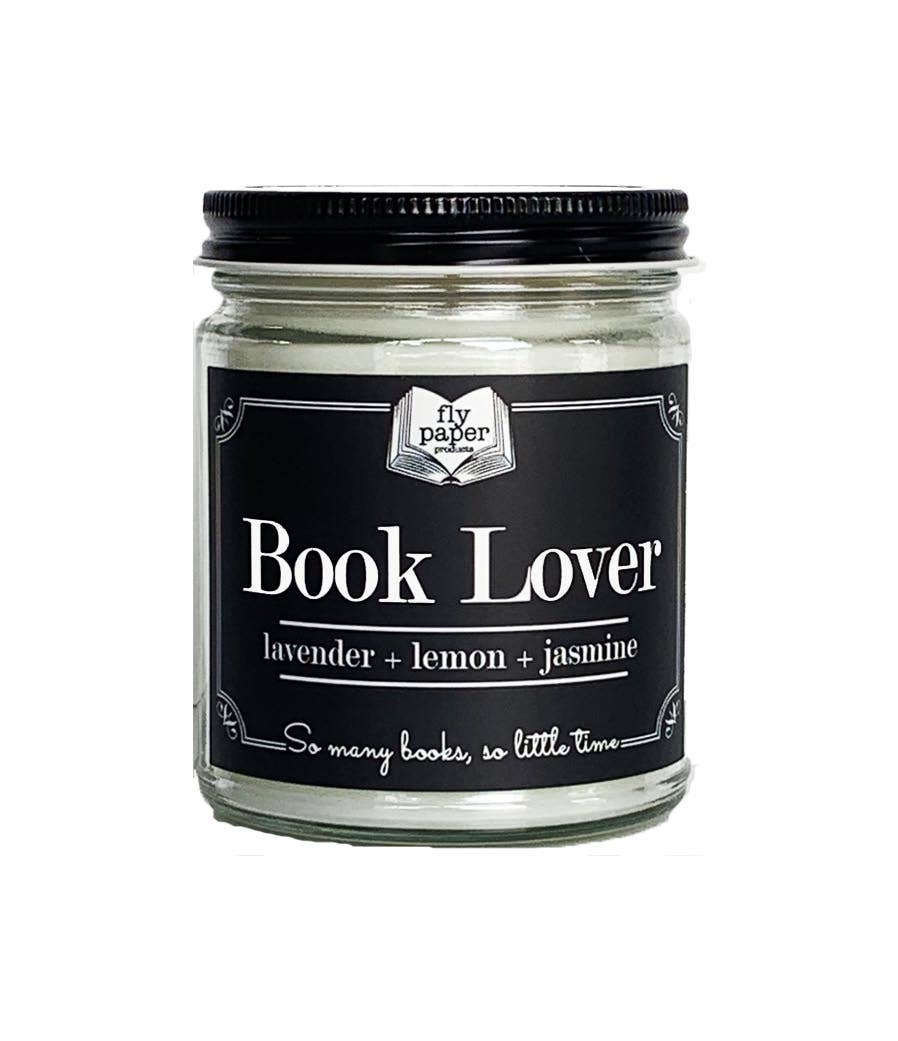 Book Lover 9oz Glass Candle Lavender + Lemon + Jasmine