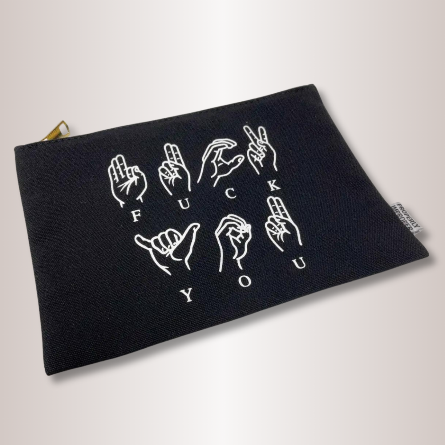 SALE - Sign Language (ASL) Fuck You Canvas Pouch