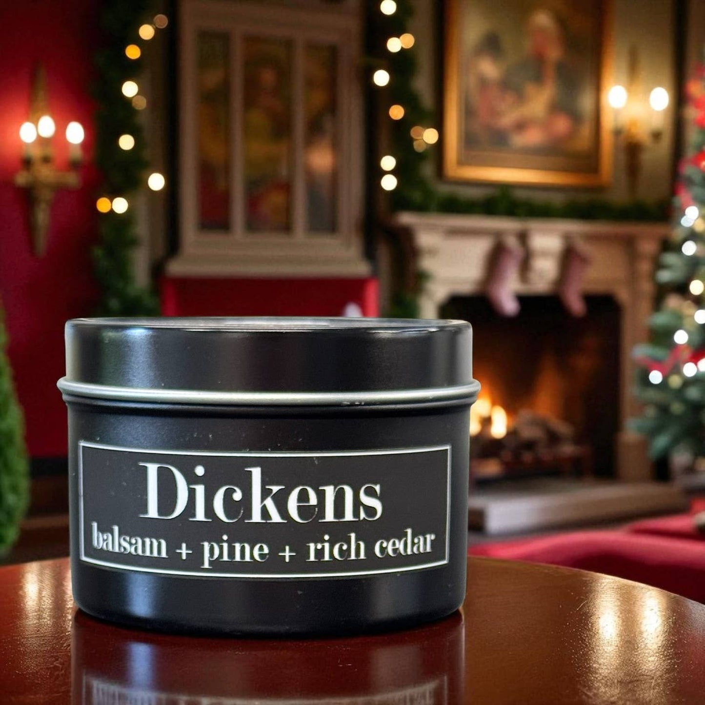 Dickens 4oz Candle - Balsam + Pine + Rich Cedar