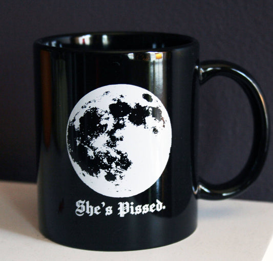 The Moon is Pissed Ceramic Mug