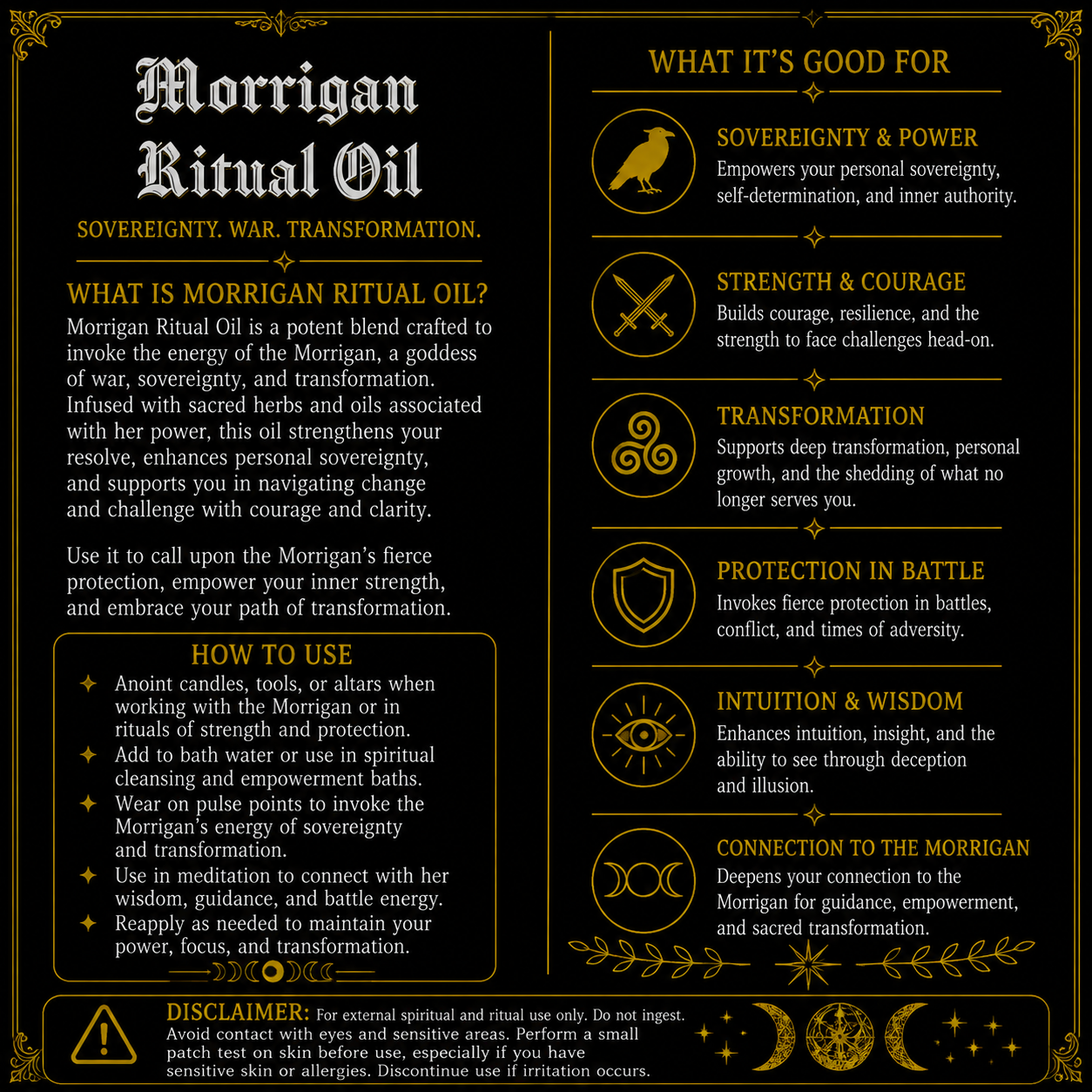 Morrigan Ritual Oil 2oz