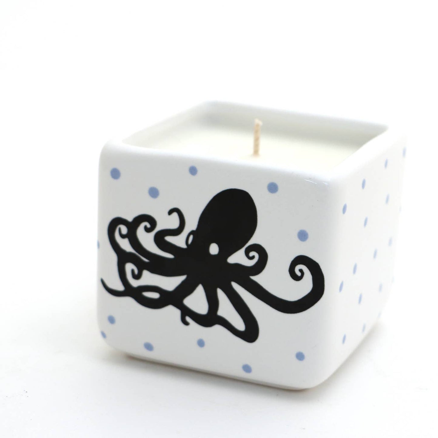 Hand poured 8 oz. soy unscented candle, Octopus, Beach gifts