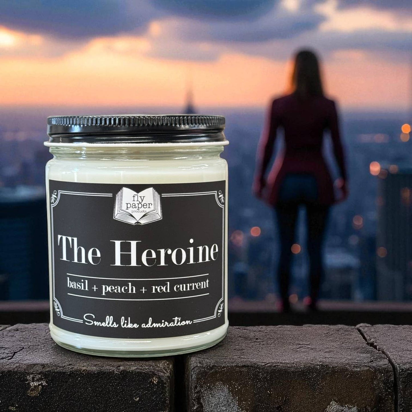 The Heroine 9oz Candle *New Scent* Basil + Peach + Currant