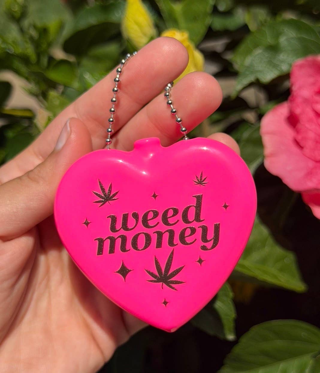 Rubber Heart Coin Purse Hot Pink - Weed Money