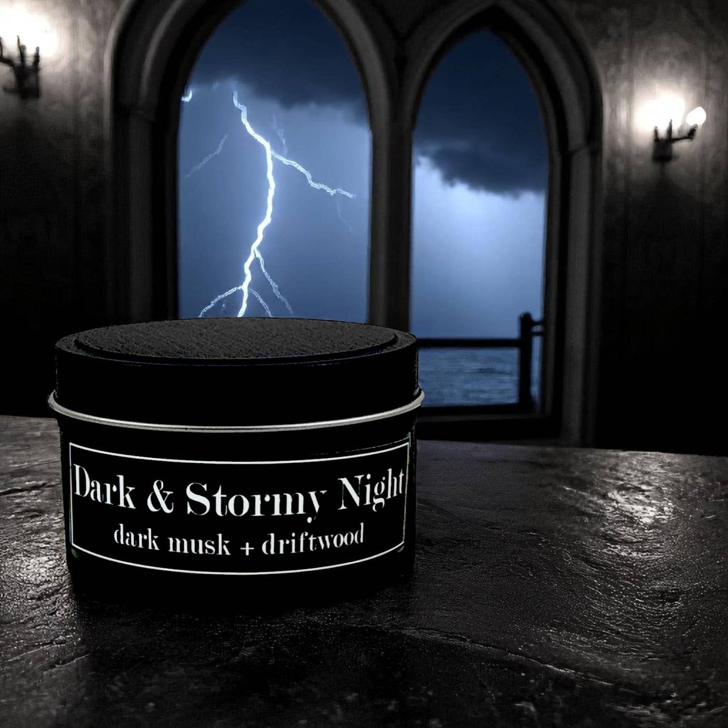 Dark & Stormy Night 4oz Candle Dark Musk + Driftwood