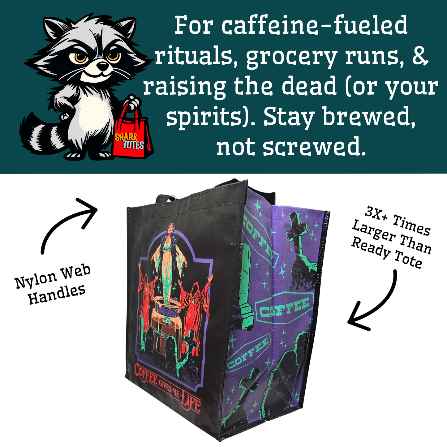 Coffee Gives Me Life Grocery Tote