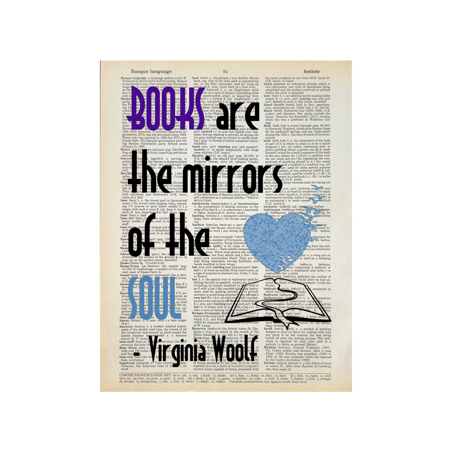 Books are the mirrors | Dictionary Print | Vintage Book Art