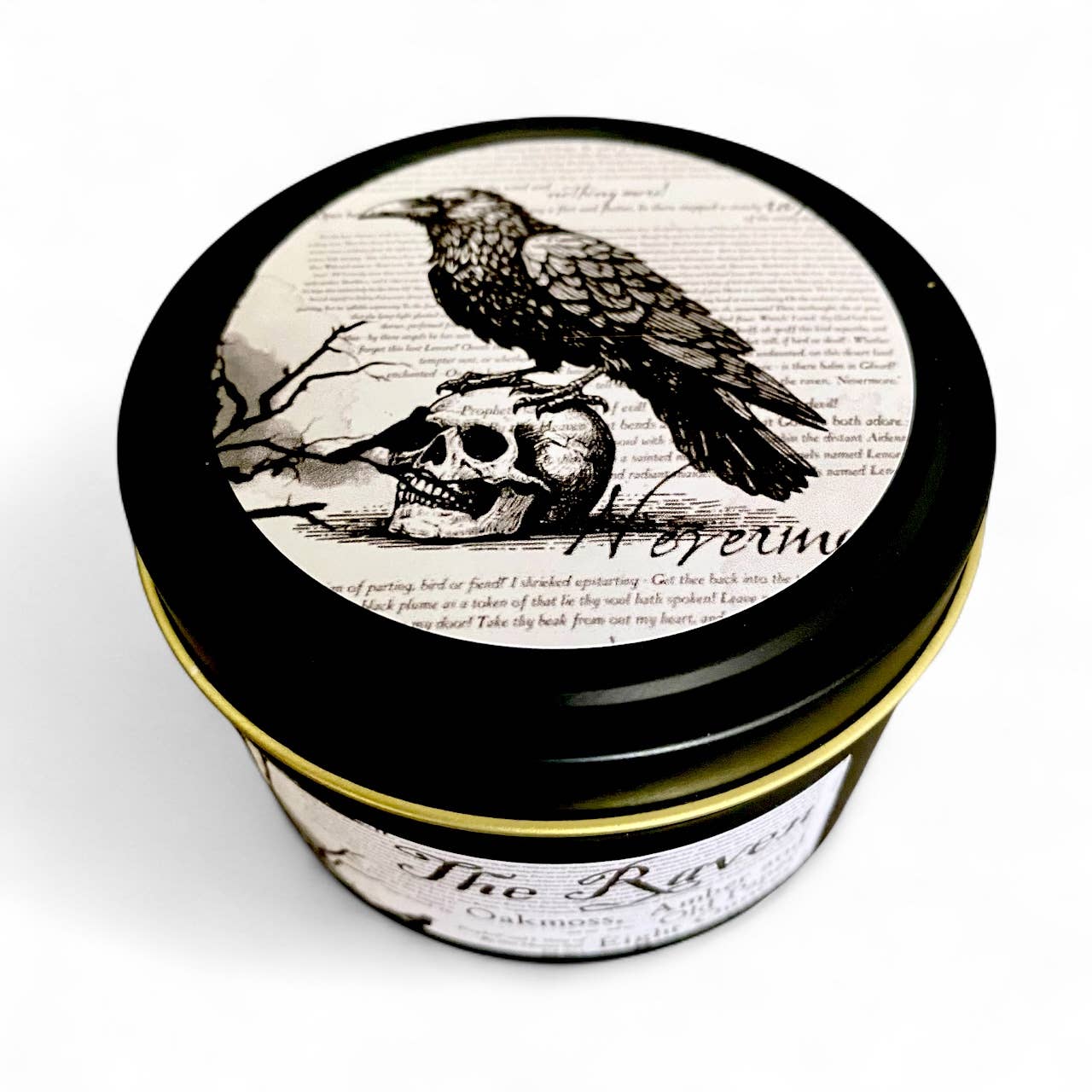 The Raven Candle | Oakmoss, Amber & Old Paper | 8 oz