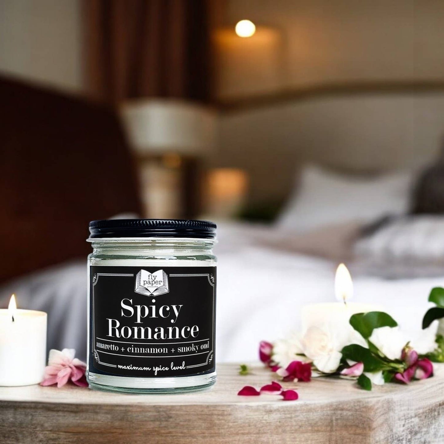 Spicy Romance 9 oz Candle Amaretto + Smoky Oud + Cinnamon