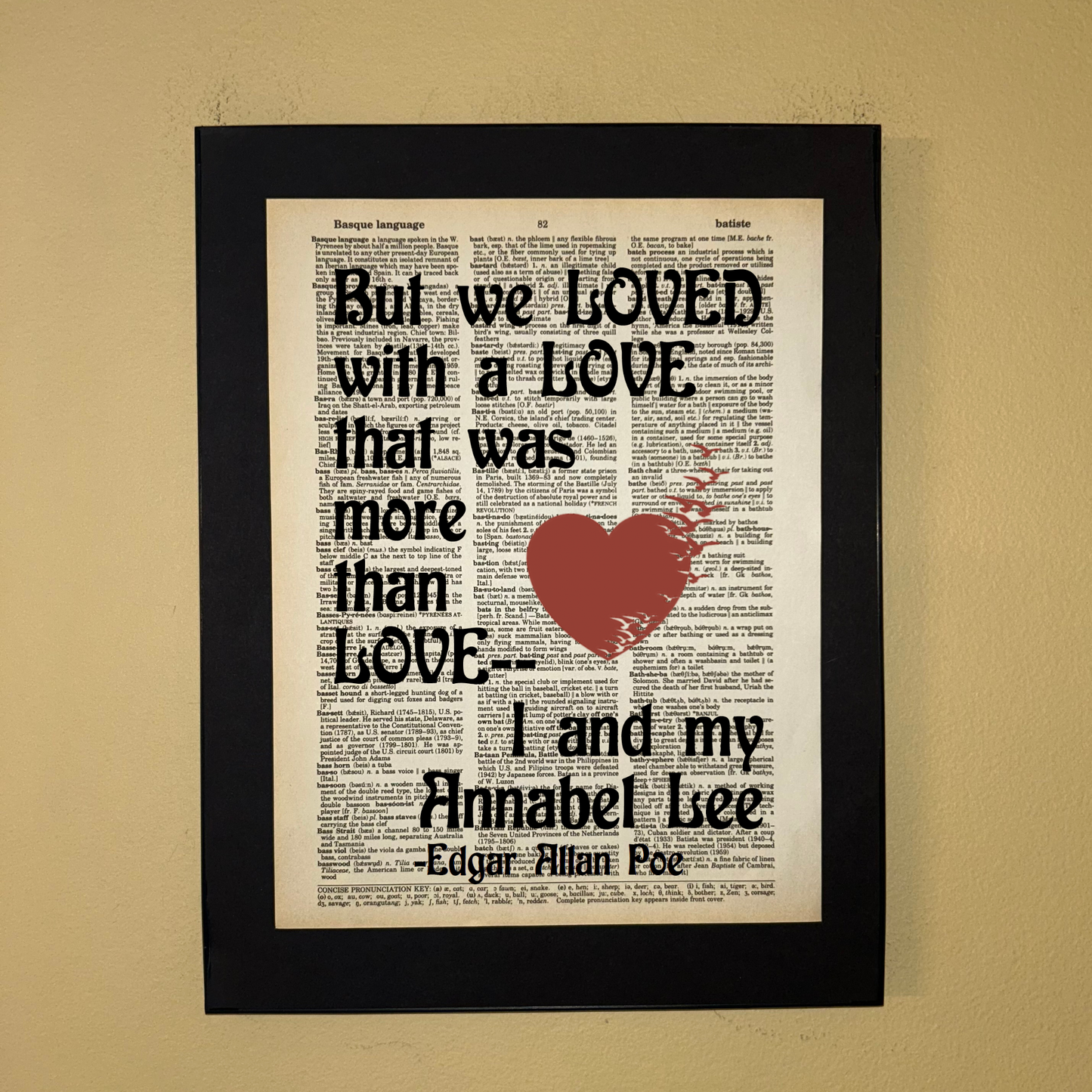 But we loved with a love  | Dictionary Print | Book Art 