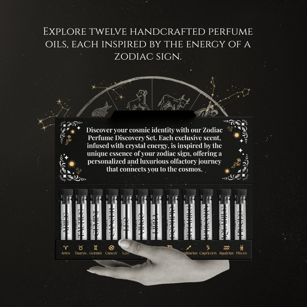 Zodiac Gemstone Perfume Oils  Discovery Set - 12 Piece Perfume Oil Sampler - Wholesales