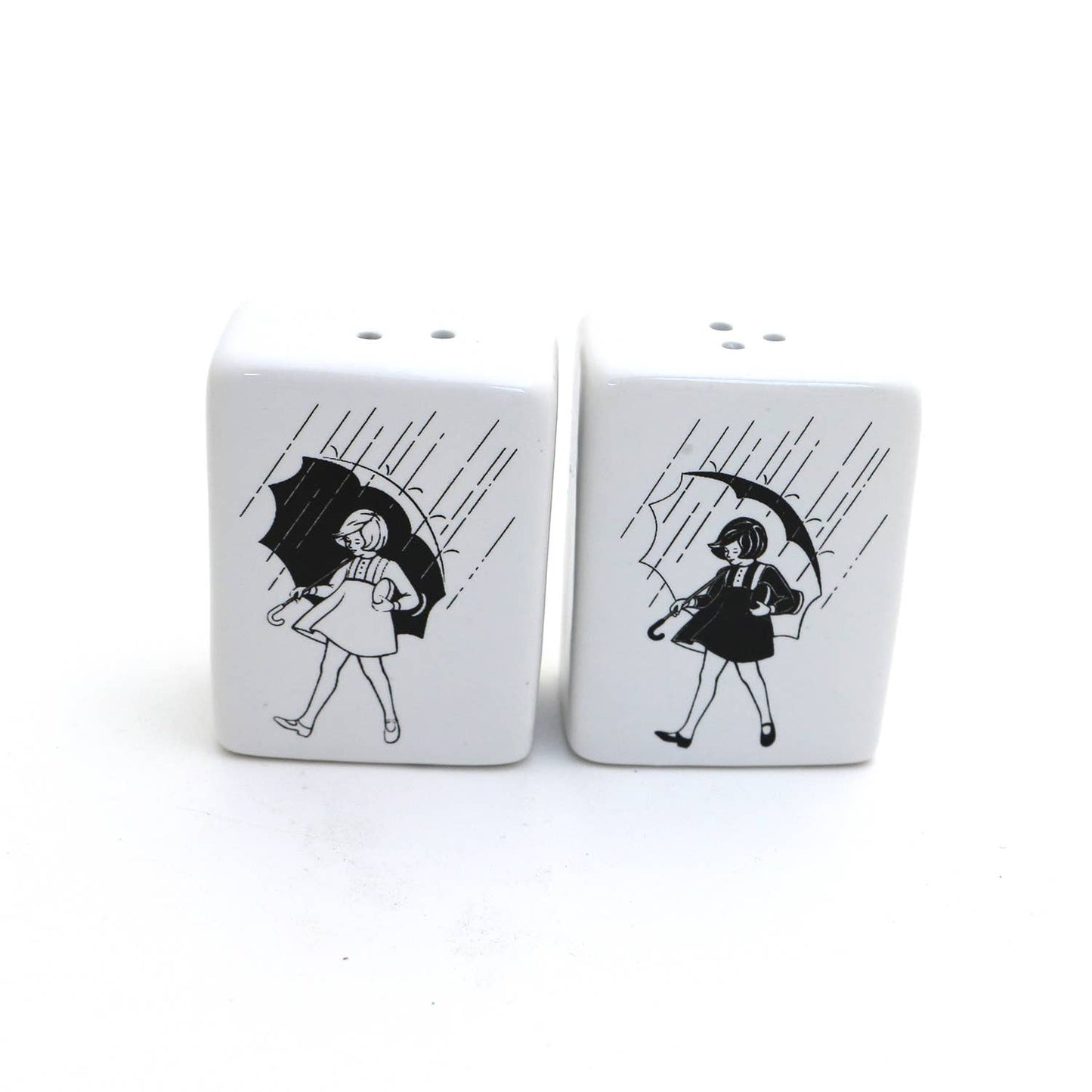Morton's salt and pepper, vintage image on shakers