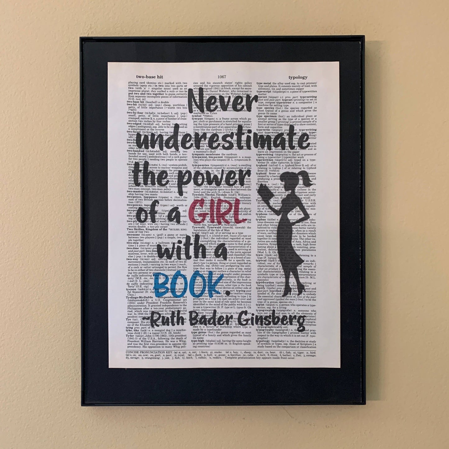 Never underestimate | Dictionary Print | Vintage Book Art