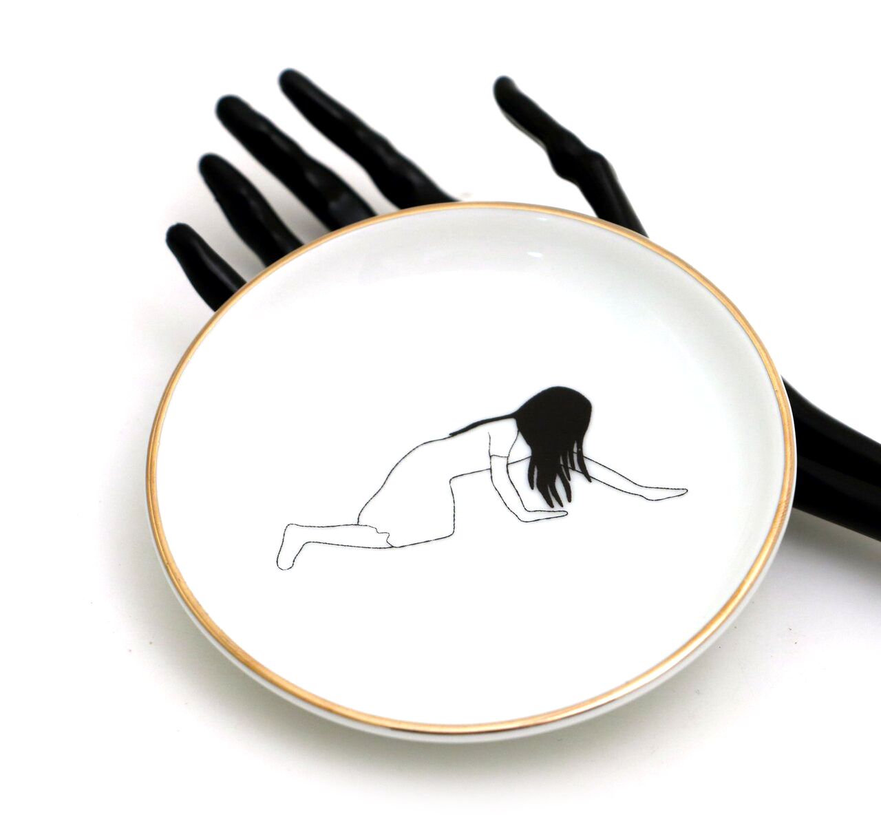 The Ring, Ring Dish, Jewelry Holder, 22k Gold Accents, Hallo