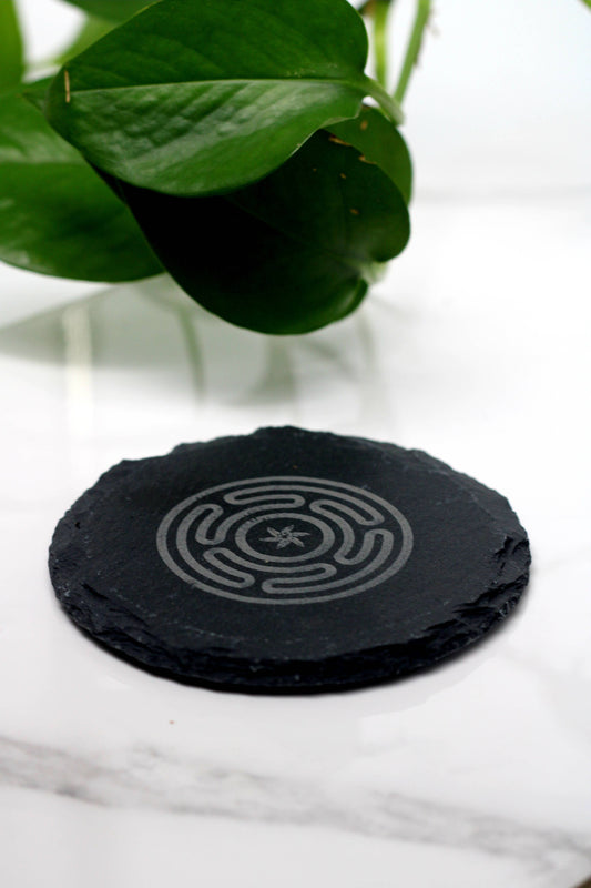 Stropholos of Hecate Engraved Slate Coaster + Altar Tile