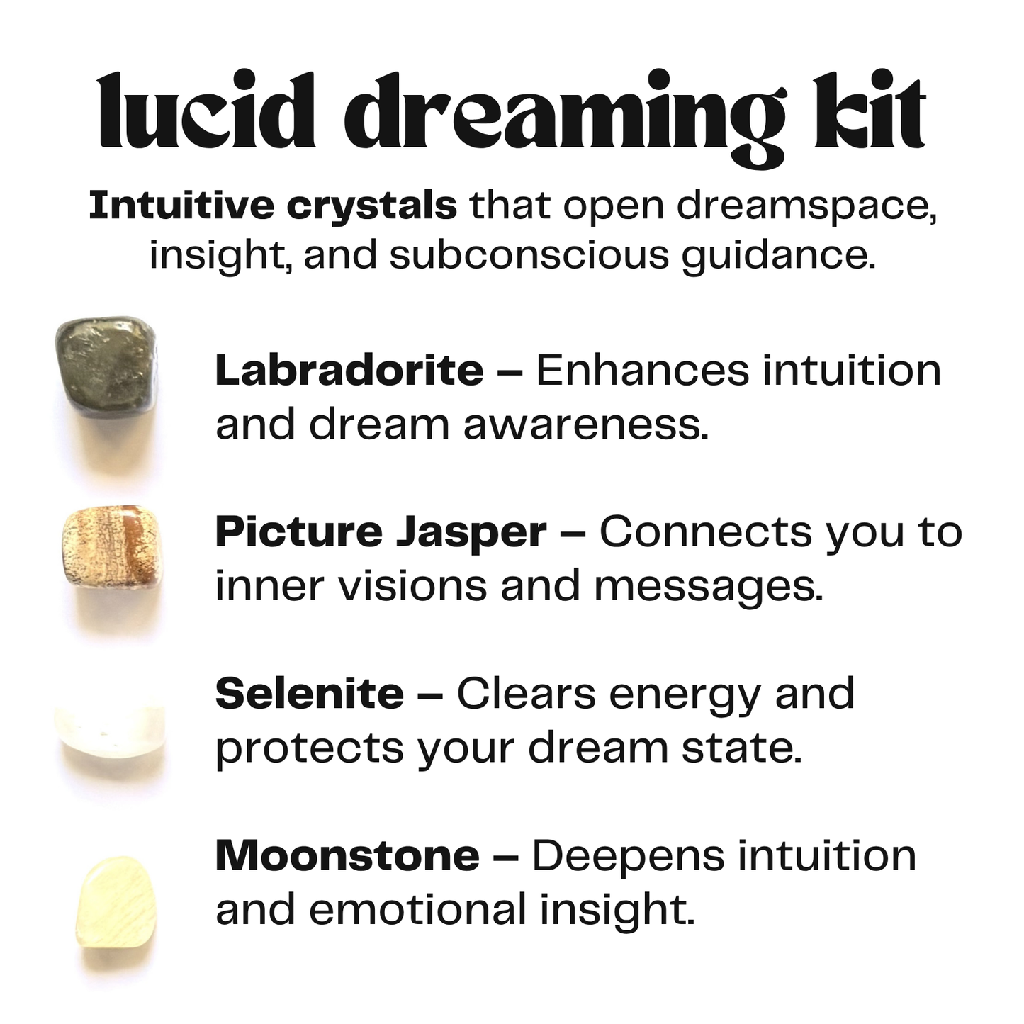 Lucid dreaming kit - crystals for dreamwork - metaphysical gift