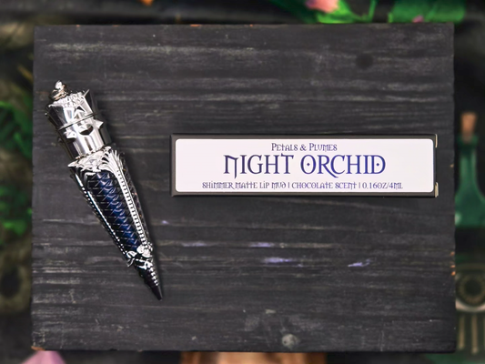 Night Orchid Lip Mud | dark sapphire | chocolate scent