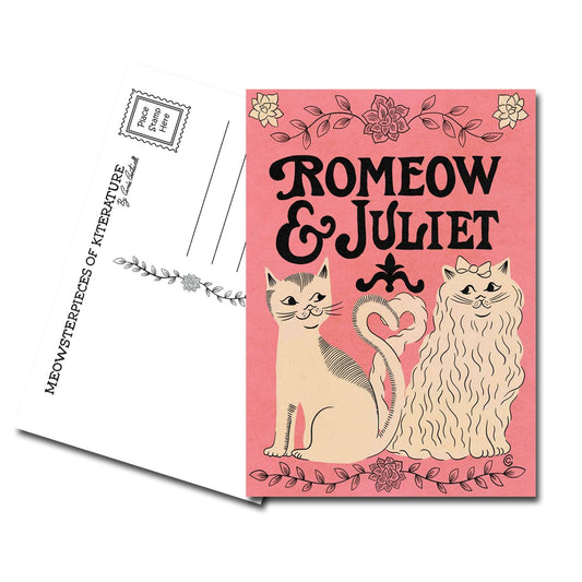 Postcard- RoMEOW & Juliet Artist Illustration Cat Pun