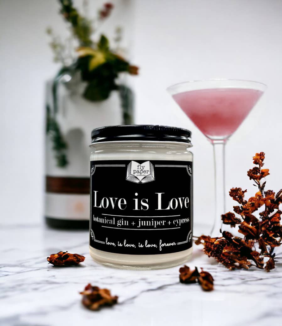 Love is Love 9oz Candle Botanical Gin + Cypress + Juniper