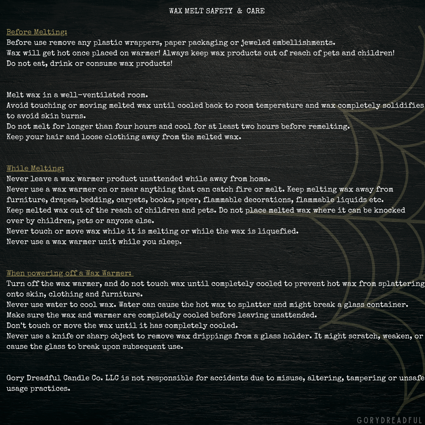 Skeleton Tears Wax Melt Chunkies: Pumpkin Pear Cassia Bourbon Scent