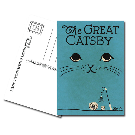 Postcard- The Great CATsby Artist Illustration Cat Pun