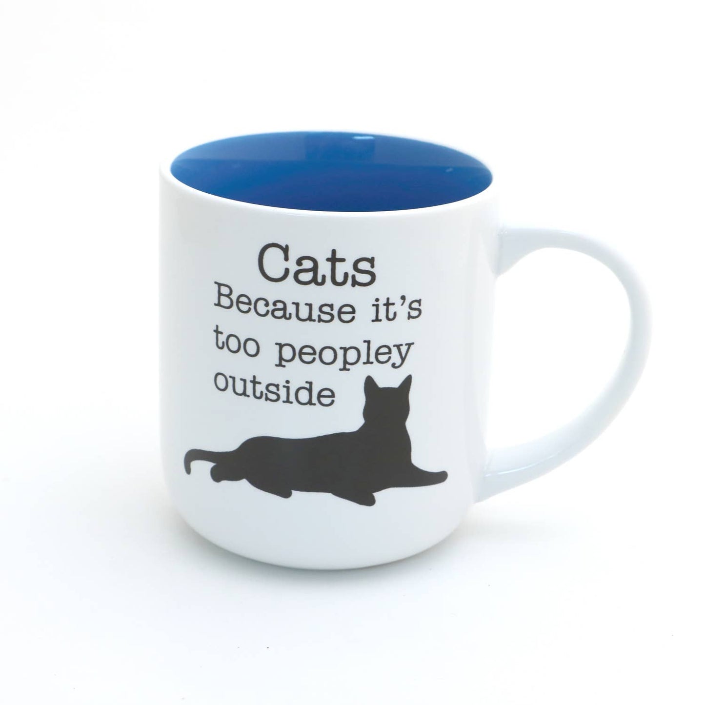Cat mug, Too Peopley outside, gift for introverted cat lover