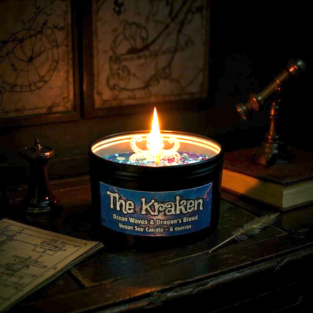 The Kraken Candle | Ocean Waves & Dragon’s Blood