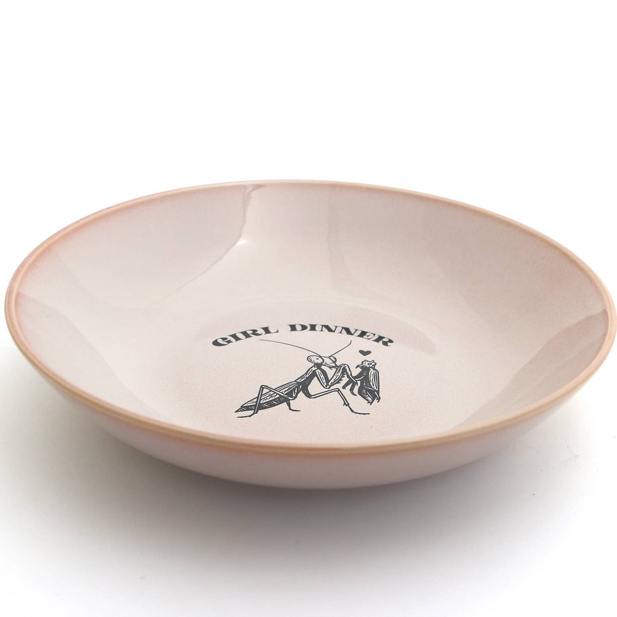 Girl Dinner snack bowl, large pink cute serving bowl