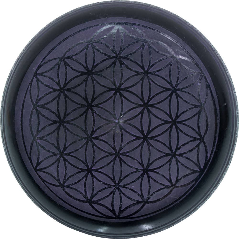 Singing Bowl Round Sided 6in Flower of Life Purple (Each)