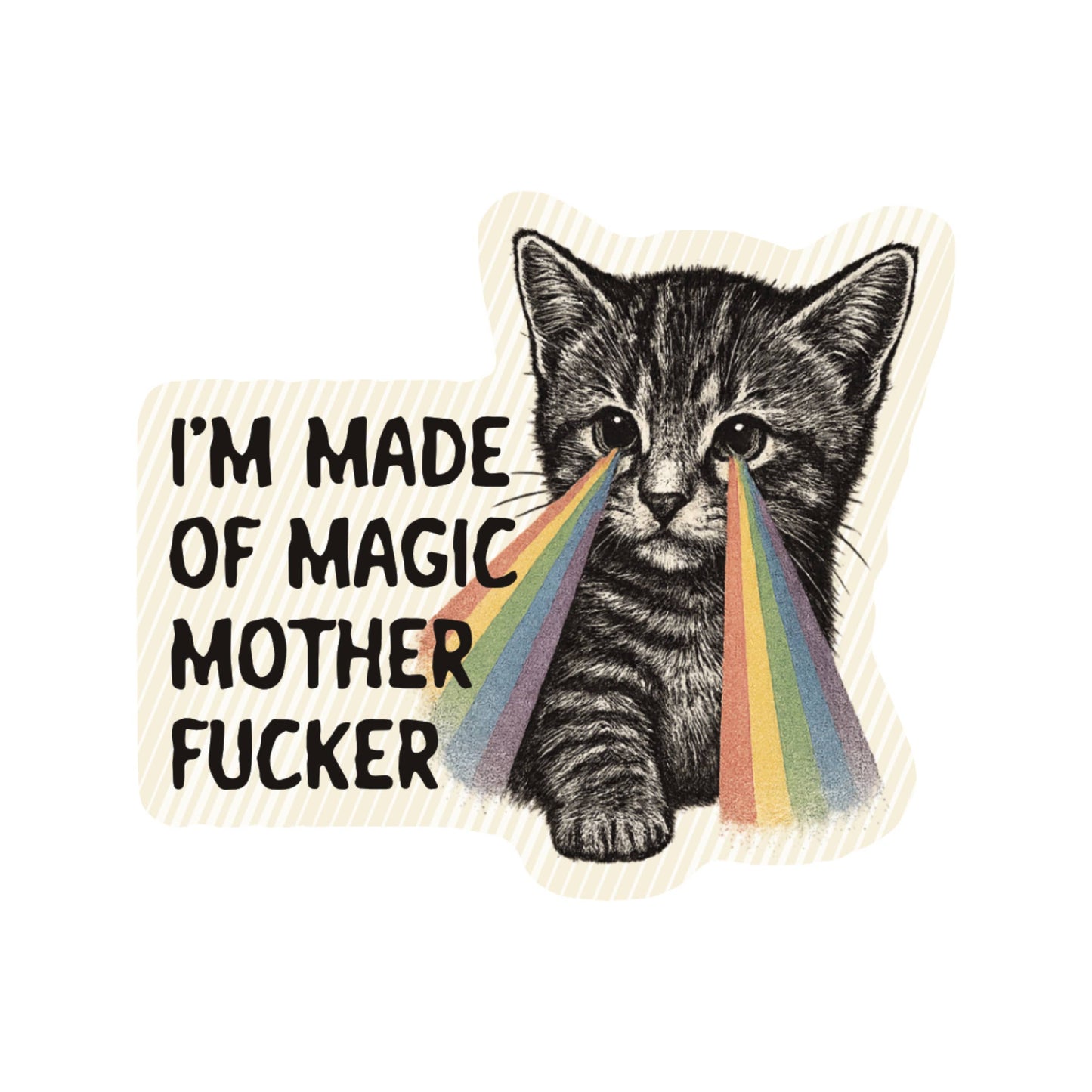Magic Fuck Kitty Cat Prism Swear High Quality Vinyl Sticker