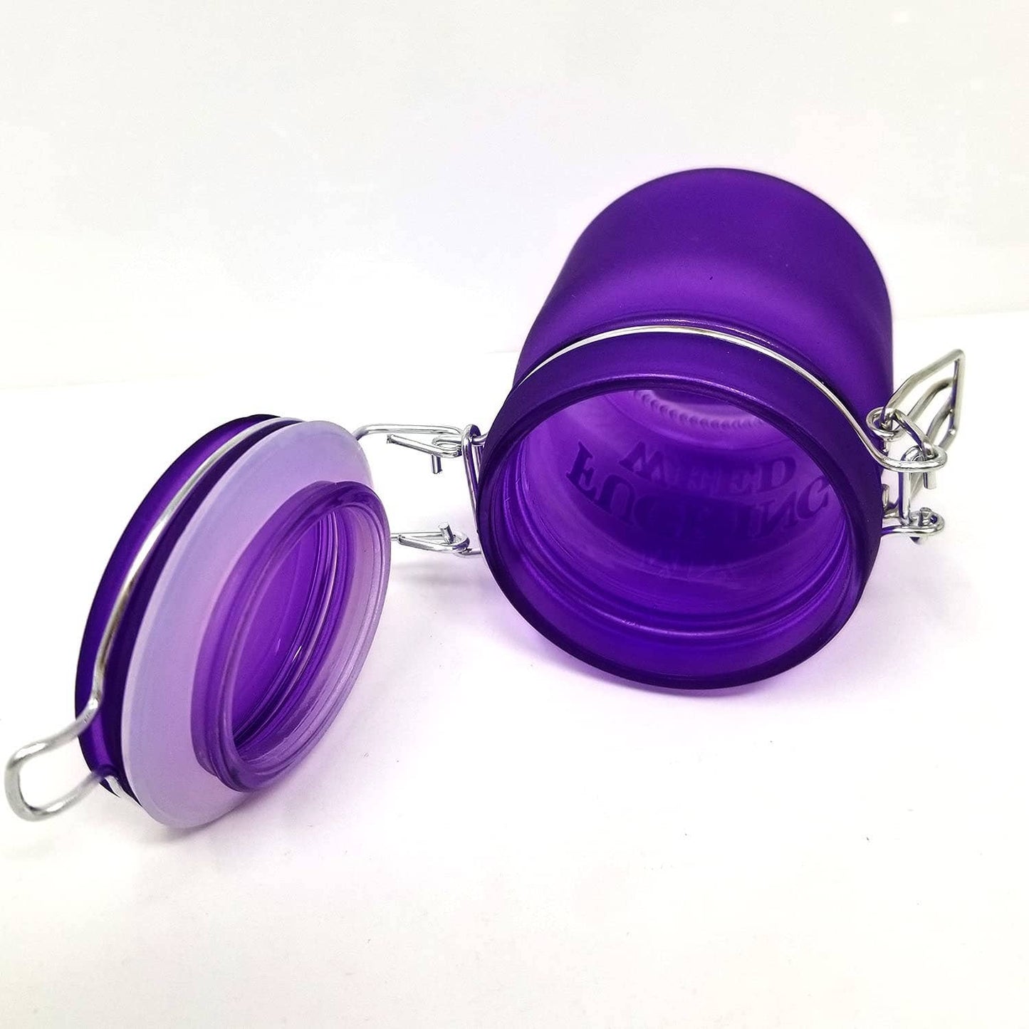 Glass Herb Stash Jar Purple Frosted My F'IN WE-Medium