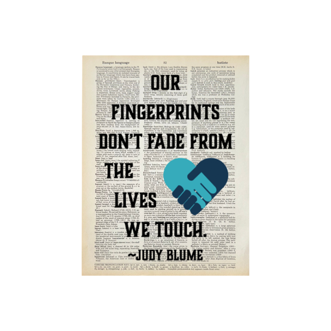 Our fingerprints | Dictionary Print | Vintage Book Art