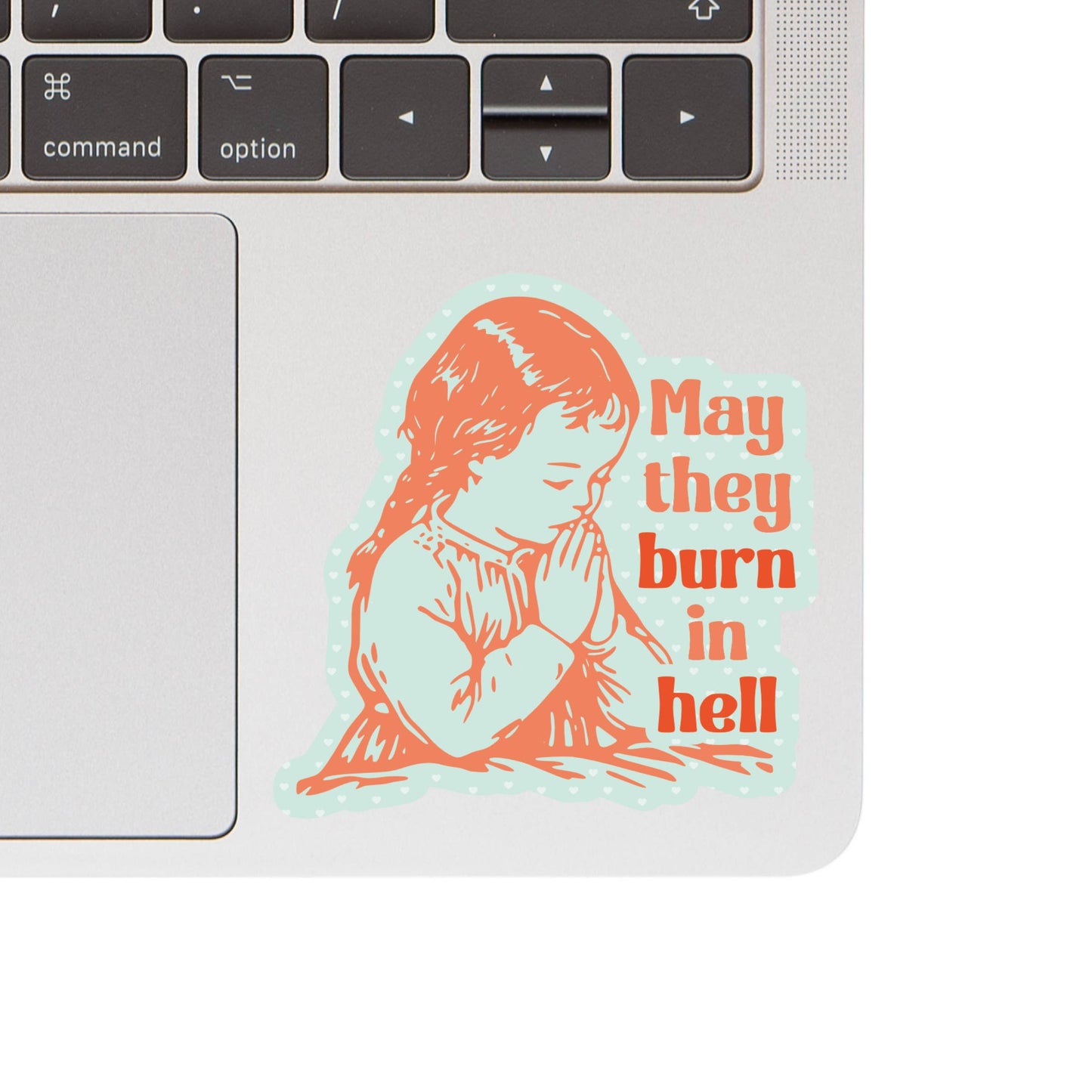 Pray Burn In Hell Funny Child High Quality Vinyl Sticker