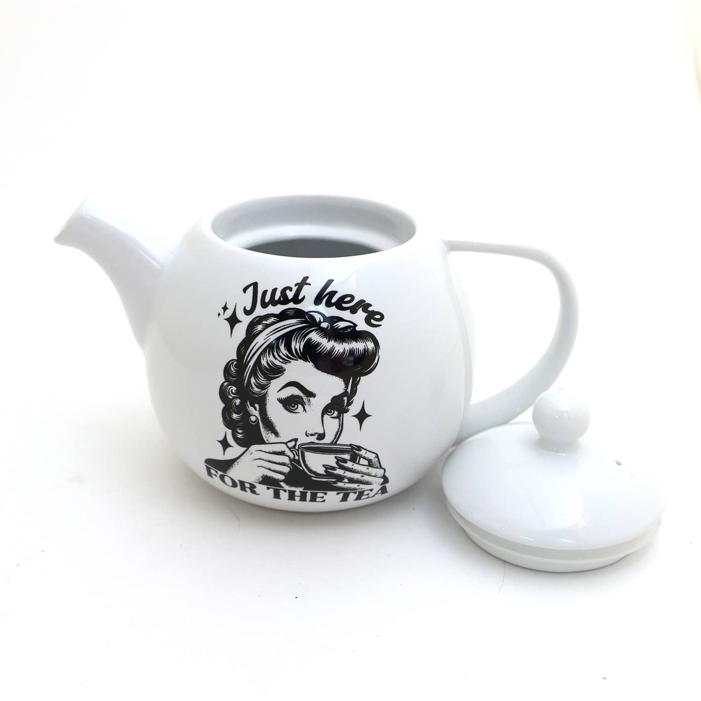 Spill the Tea round teapot, small teapot, funny tea gift