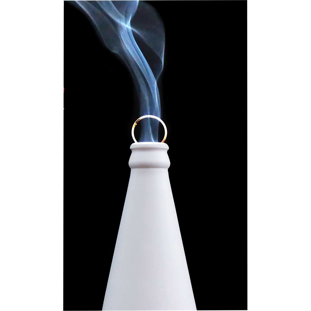 Glass Smoking Bottle Incense Burner - 7 Chakras - White