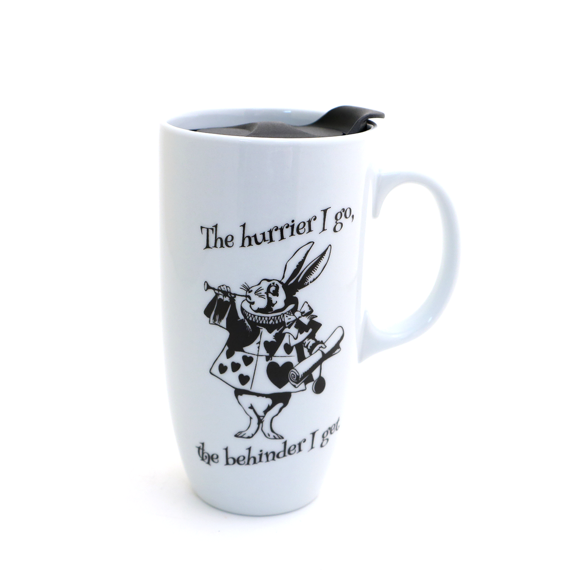 White Rabbit Travel Mug with Handle, Through The Looking ...