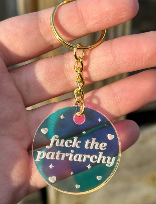 Fuck The Patriarchy Circle Keychain