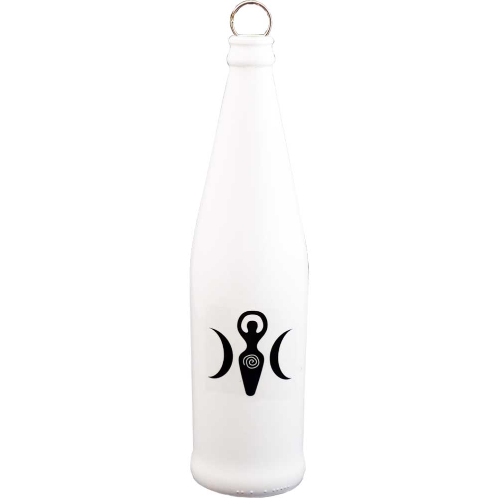Glass Smoking Bottle Incense Burner - Triple Moon Goddess