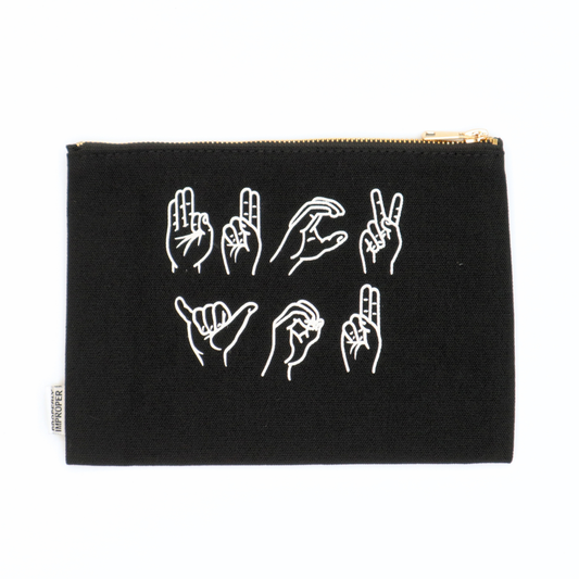 SALE - Sign Language (ASL) Fuck You Canvas Pouch