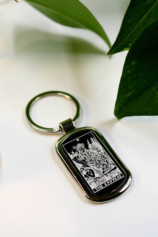 The Empress Tarot Card Engraved Metal Keychain