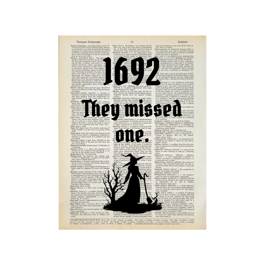 1692. They missed one. | Dictionary Print | Vintage Book Art