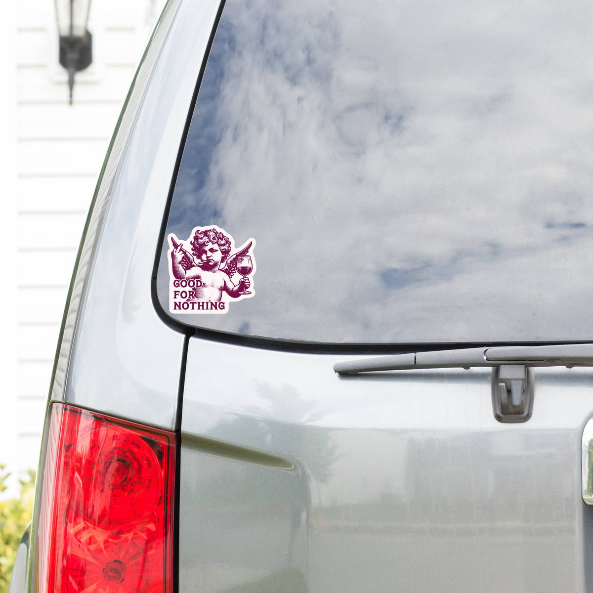 Sassy Swear Wine Smoke Angel High Quality Vinyl Sticker